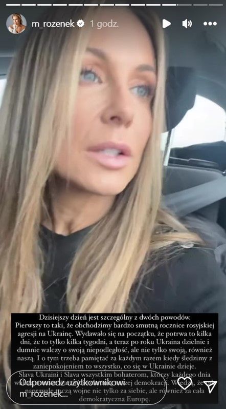 Małgorzata Rozenek nadaje w rocznicę wybuchu wojny