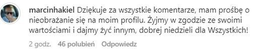 Marcin Hakiel zwrócił się do antyfanów Kasi Cichopek