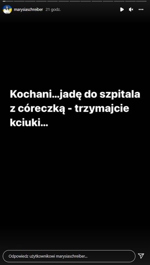 Marianna Schreiber o dramacie córeczki