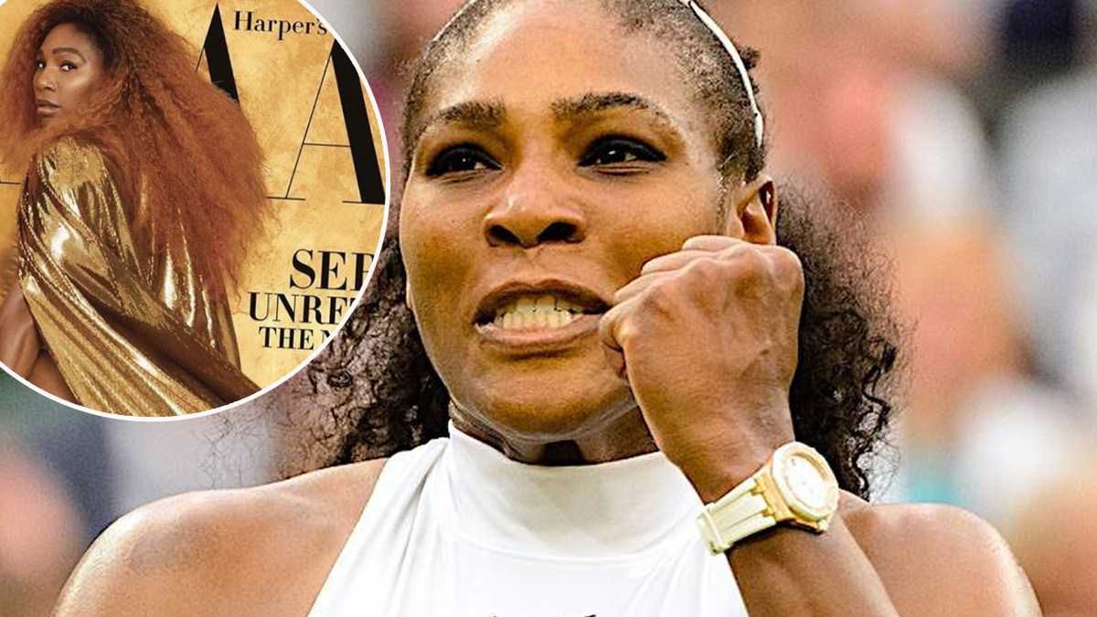 Serena Williams pokazała swoje monstrualne ciało na okładce "Harper's Bazaar". Na pierwszym planie mamy jej gigantyczne pośladki!