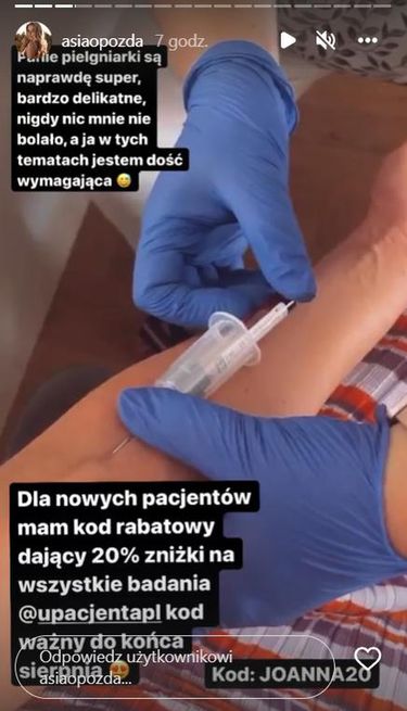 Joanna Opozda - pobieranie krwi