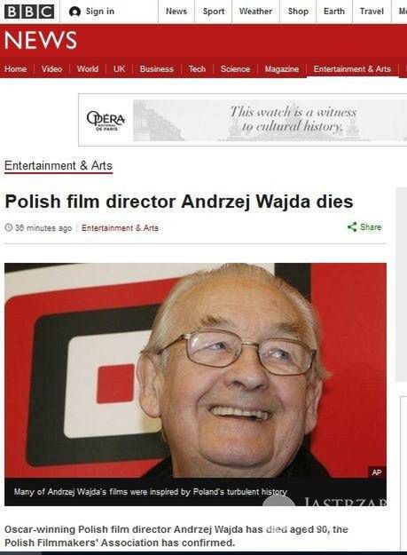zagraniczne media o śmierci Andrzeja Wajdy