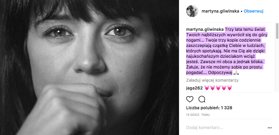 Martyna Gliwińska pożegnała Annę Przybylską