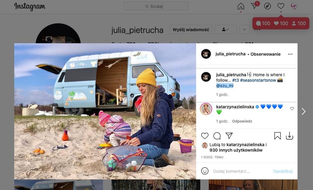 Julia Pietrucha wspomniała partnera w poście na IG