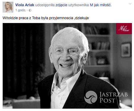 Violetta Arlak o śmierci Witolda Pyrkosza, wspomnienie