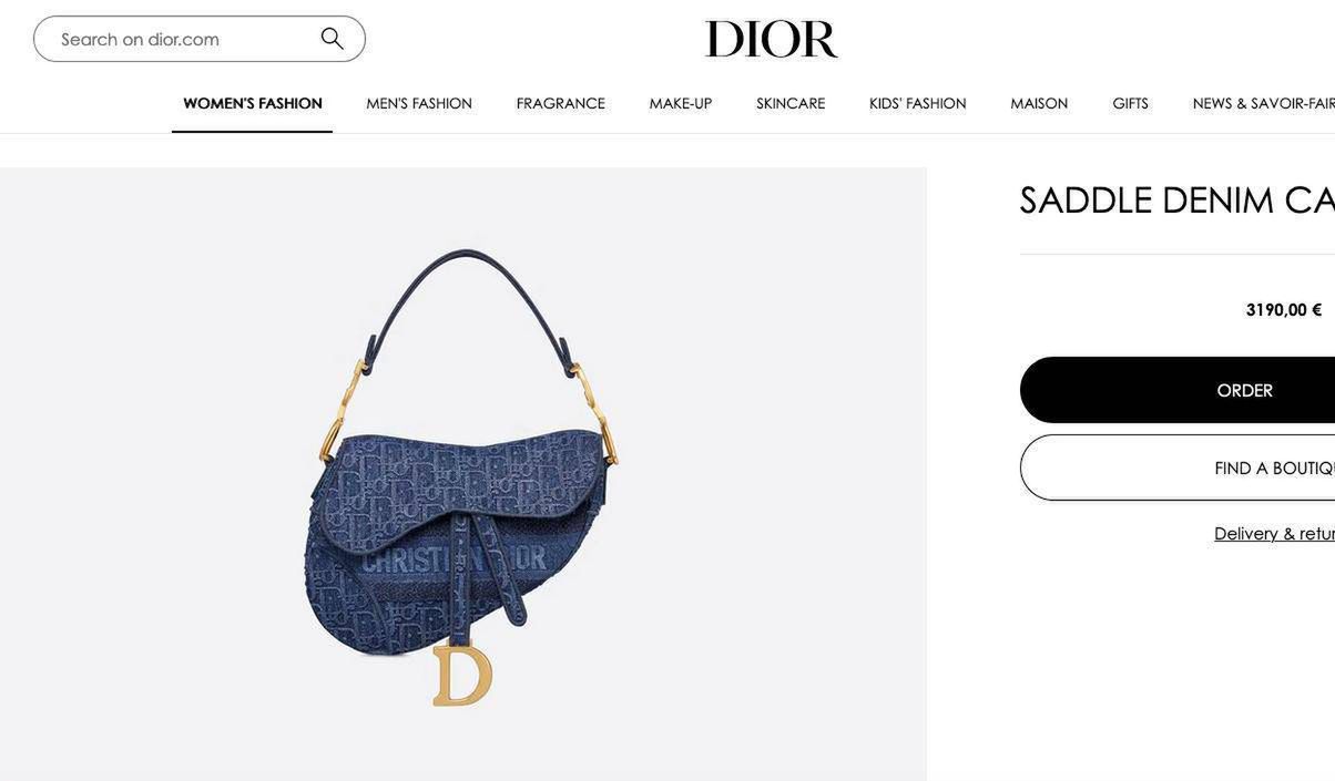 Niebieska torebka Dior