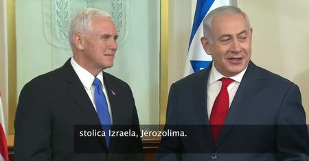 “Po raz pierwszy możemy wspólnie powiedzieć: Jerozolima, stolica Izraela”. B. Netanjahu przed spotkaniem z wiceprezydentem USA