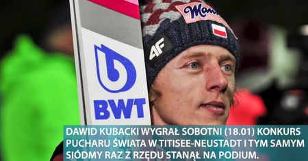 Dawid Kubacki wygrał konkurs w Titisee-Neustadt i siódmy raz z rzędu stanął na podium