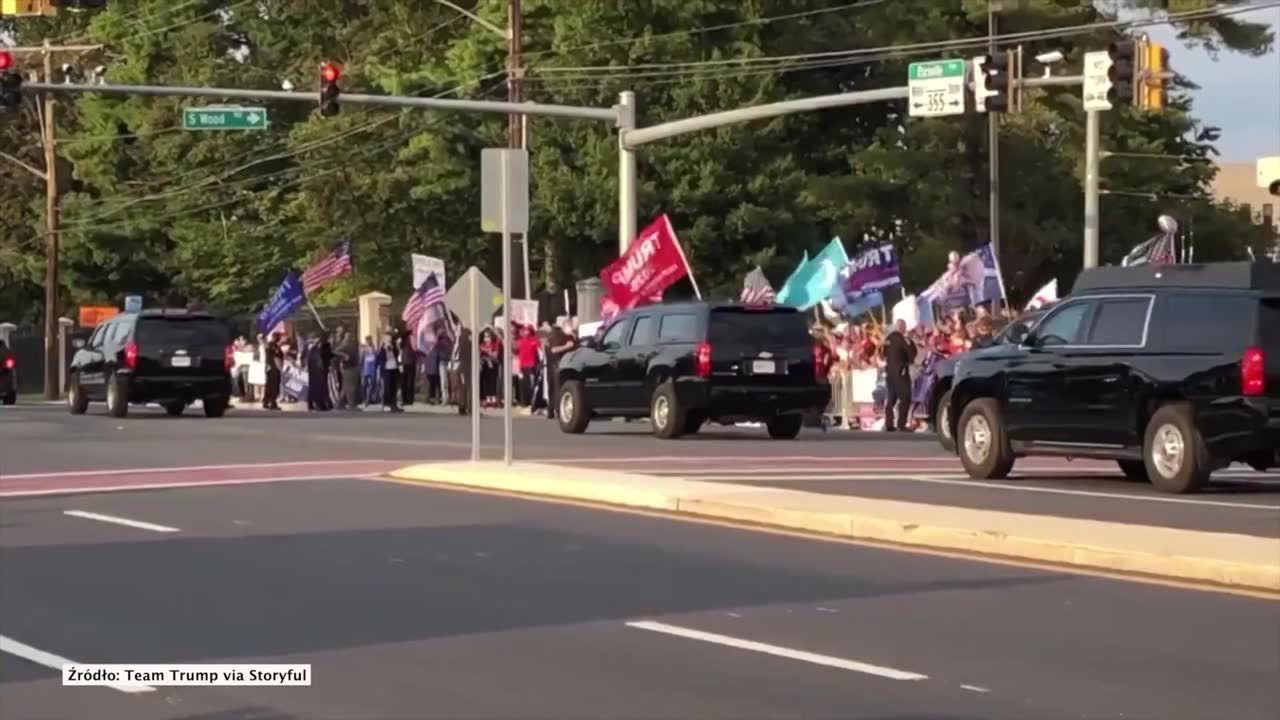 Chory na Covid-19 D. Trump opuścił szpital. Z samochodu pozdrawiał swoich fanów