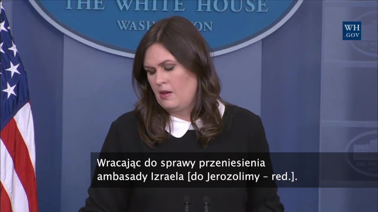 Biały Dom: Prezydent Trump „stały” w swoich poglądach na przeniesienie ambasady USA do Jerozolimy