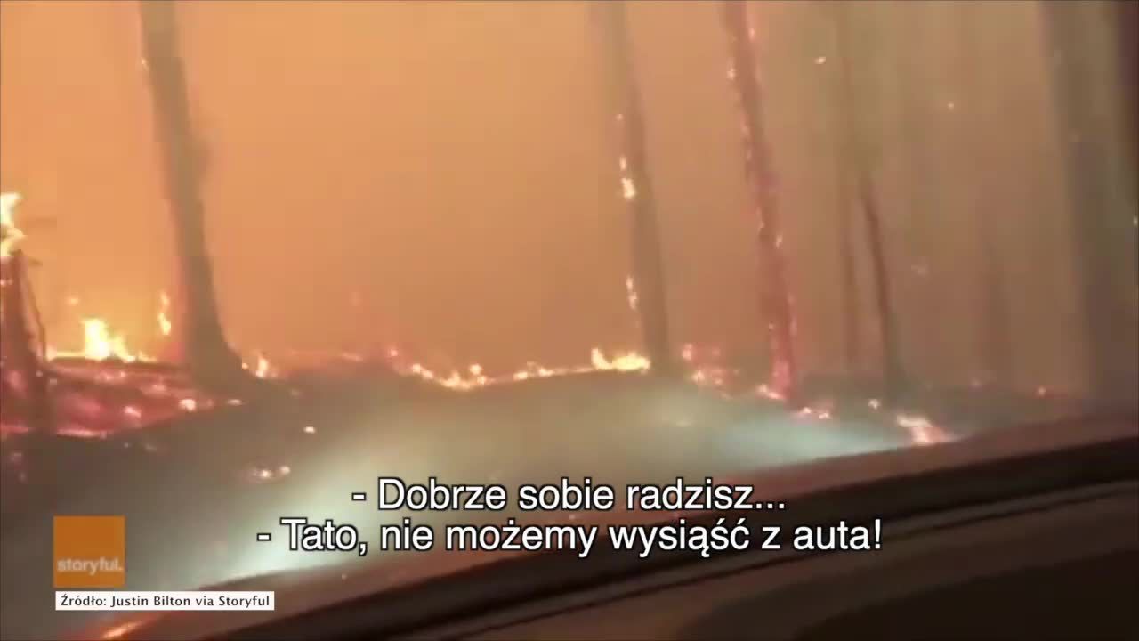 Przedzierali się autem przez płonący las. Ryzykowna ucieczka przed żywiołem