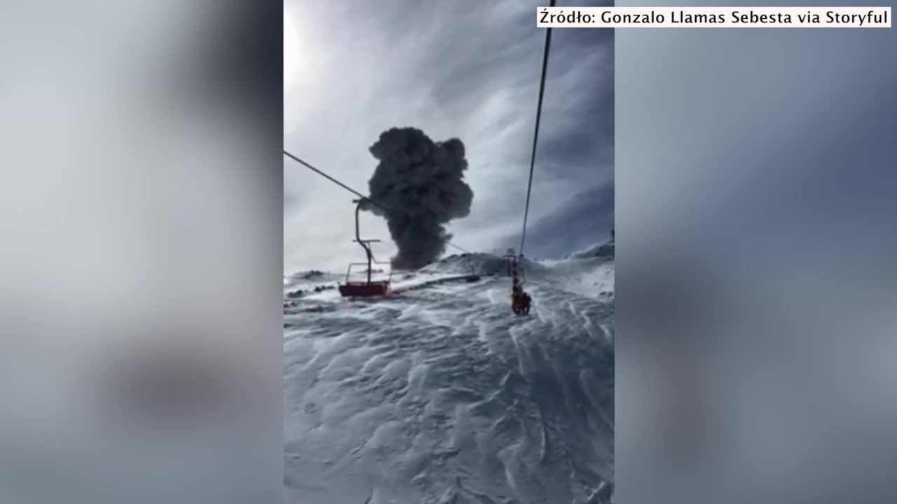 Narciarze zarejestrowali moment wybuchu wulkanu w Chile. Chmura pyłów uniosła się na wysokość 1,5 km