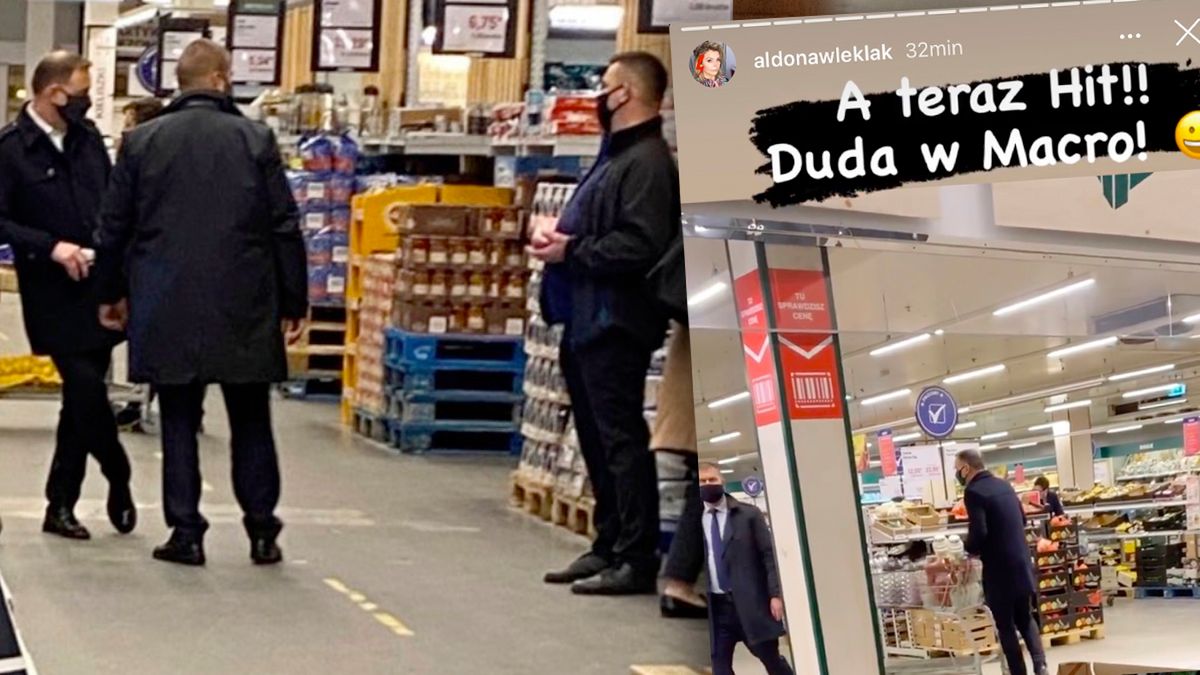 Andrzej Duda na zakupach w Makro