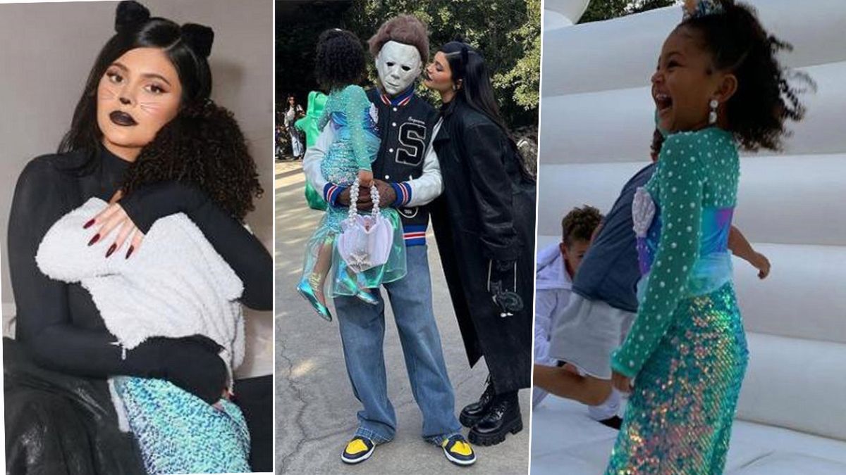 Kylie Jenner świętowała Halloween. Towarzyszyli jej Stormi i Travis Scott. Na jednym ze zdjęć dobrze widać jej ciążowy brzuszek