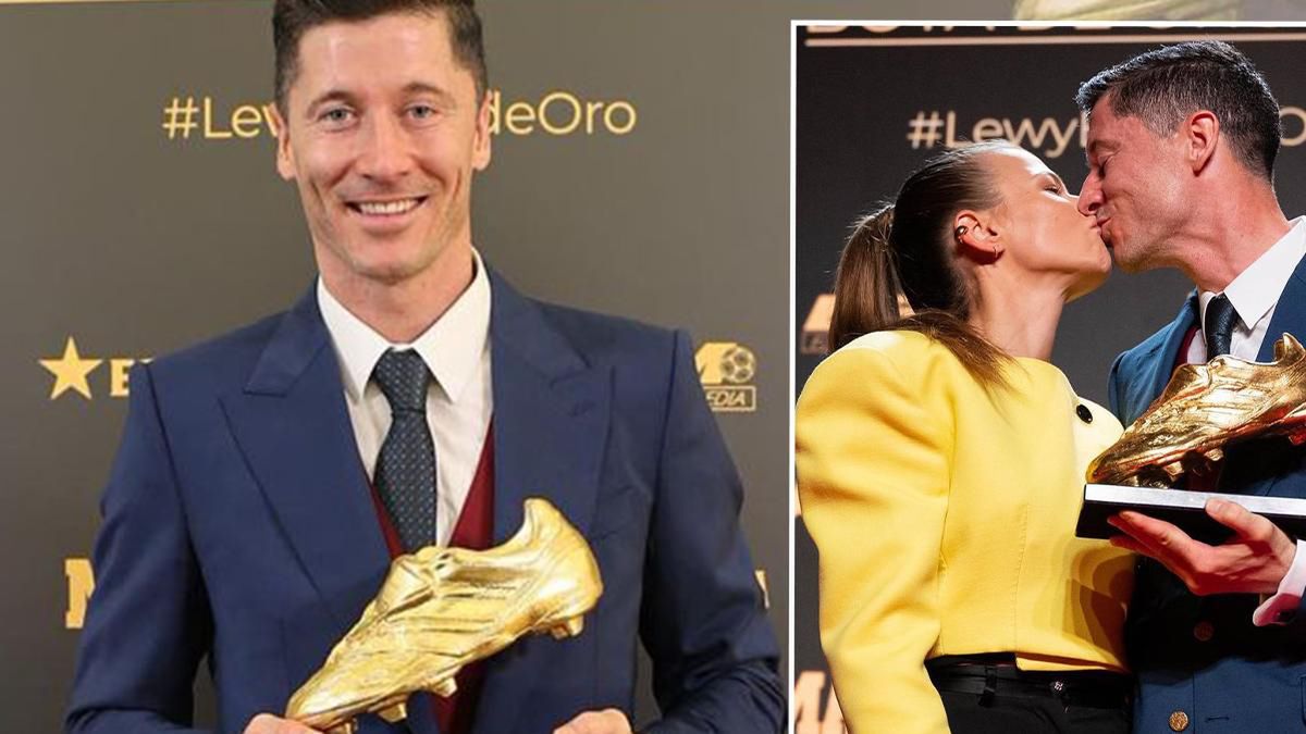 Anna Lewandowska i Robert Lewandowski gala Złotego Buta 2021/2022