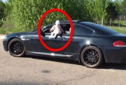 Skrajny popis głupoty. Mężczyzna pędził sportowym autem z niemowlęciem wystawionym przez okno