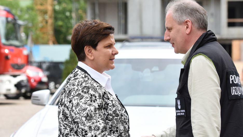 Premier Beata Szydło i wojewoda pomorski Dariusz Drelich.