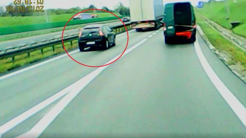 Auto kierowcy, który doprowadził do incydentu na autostradzie A2.