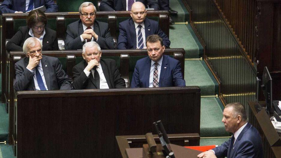 Jarosław Kaczyński i Marian Banaś w Sejmie.