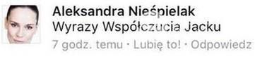 Aleksandra Nieśpielak składa kondolencje Jackowi Borkowskiemu