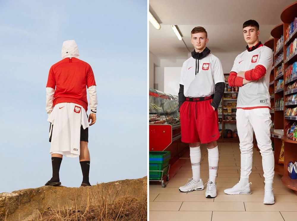 Grzywka od rondla, blokowiska i złote łańcuchy. Nike prezentuje sesję strojów dla Reprezentacji Polski 2
