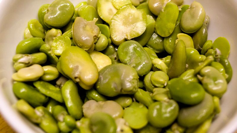 Mrożona młoda fasola limeńska gotowana bez dodatku soli, odsączona