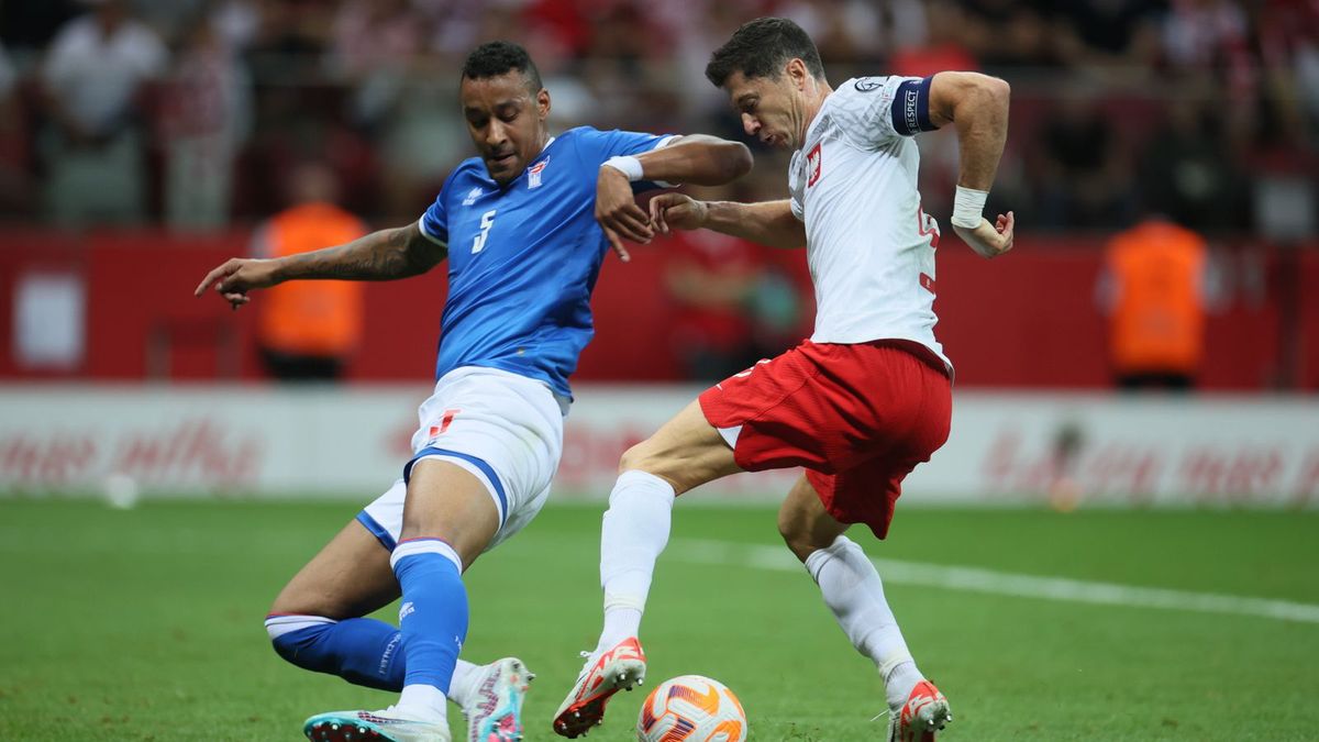 PAP / PAP/Andrzej Lange  / Na zdjęciu: Robert Lewandowski w meczu z Wyspami Owczymi w ramach el. Euro 2024