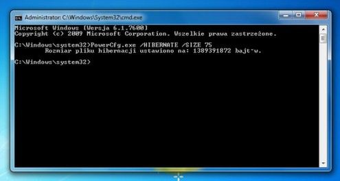 jak ograniczyć wielkość pliku hibernacji w Windows 7 i Vista? 1