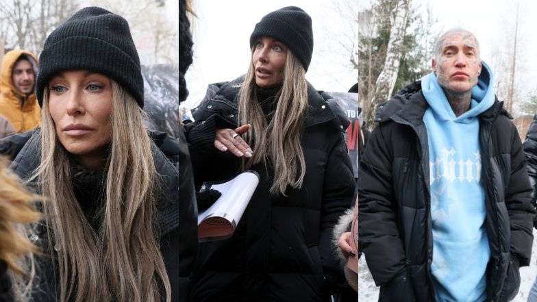 Małgorzata Rozenek protestuje przed schroniskiem dla zwierząt