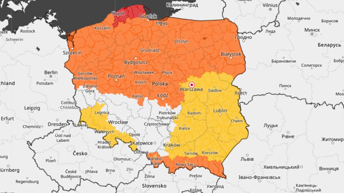 Mapa zagrożeń pogodowych - sobota, 18 lutego