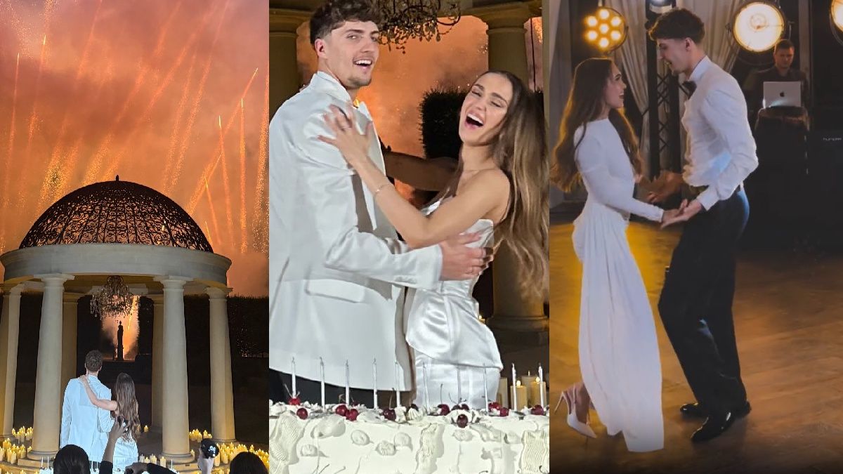 Pokaz fajerwerków, długi tort i SENSUALNY pierwszy taniec... Tak wyglądało wesele Darii Sytej i Igora Grobelnego (ZDJĘCIA)