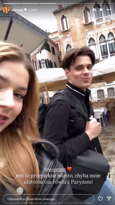 Julia Żugaj w Wenecji z Kacprem Dworniczakiem