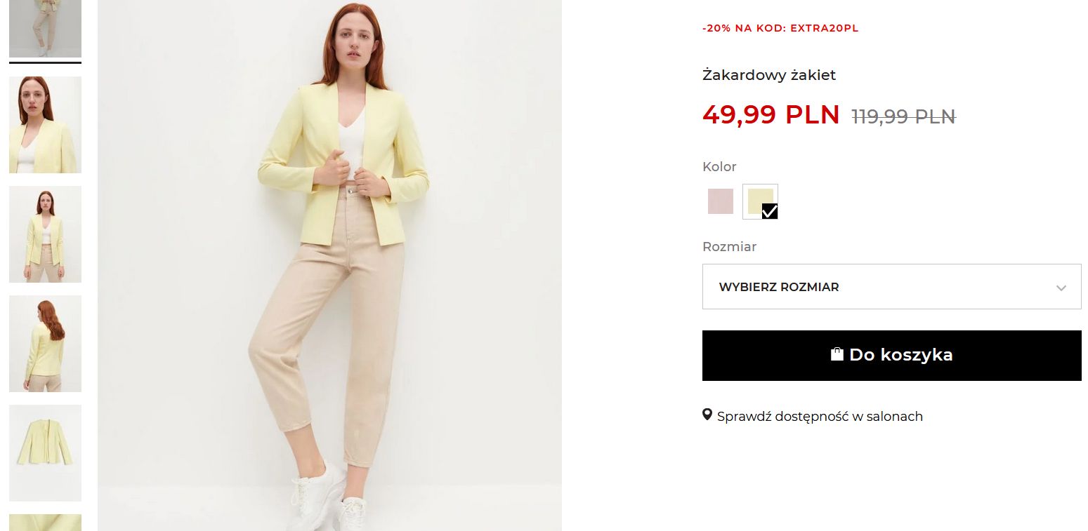 Modny żakiet na promocji