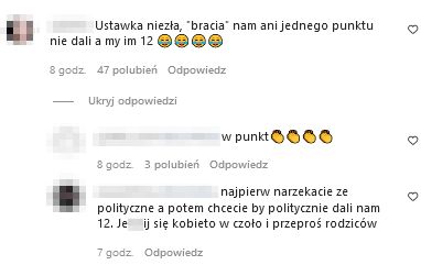 Eurowizja 2022. Komentarze na Instagramie