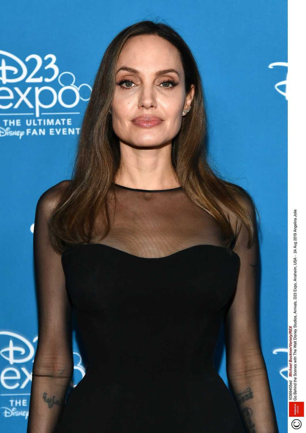 Angelina Jolie w przerażająco wąską talią promuje film "Czarownica 2" na Disney Legends w Anaheim