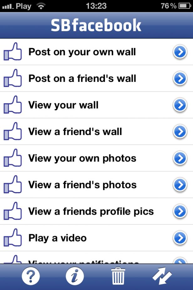 Facebookowe skróty na pulpicie iPhone'a 1
