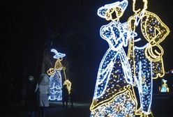 Łazienki Królewskie również oczarują świąteczną iluminacją