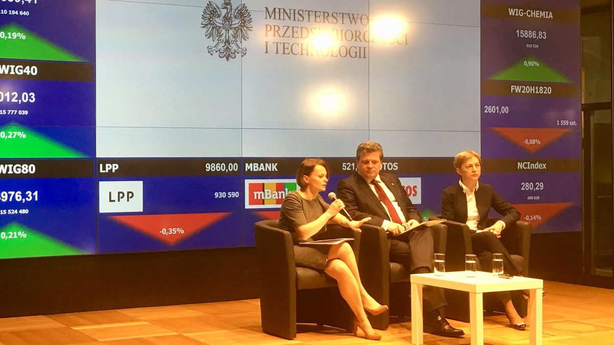 Jan Emeryk Rościszewski, wiceprezes PKO Banku Polskiego, minister Jadwiga Emilewicz