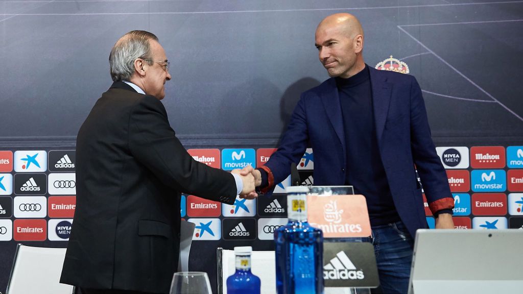 Getty Images / Arroyo Moreno / Na zdjęciu: Florentino Perez (z lewej) i Zinedine Zidane