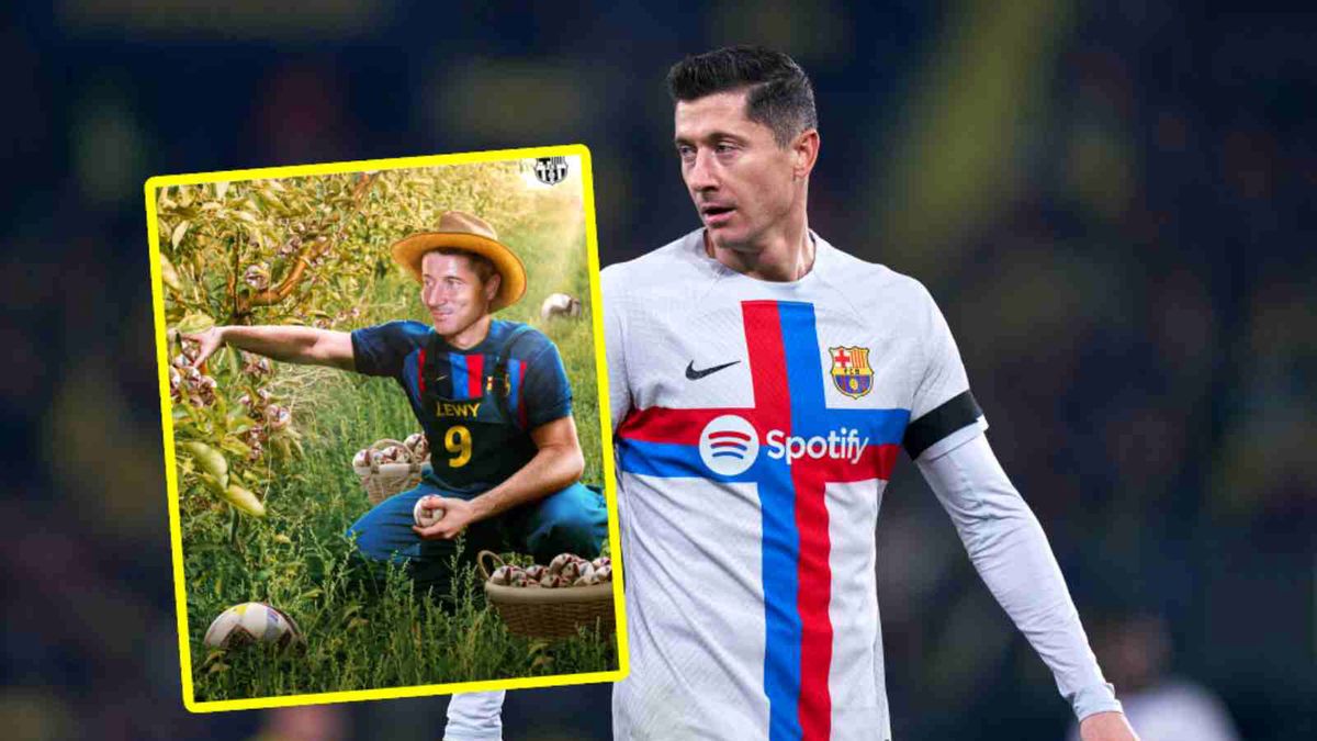 Zdjęcie okładkowe artykułu: Getty Images / Mateo Villalba/Quality Sport Images oraz Twitter/FC Barcelona / Na zdjęciu: Robert Lewandowski podczas meczu oraz grafika FC Barcelony