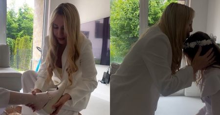 Marianna Schreiber relacjonuje poranne przygotowania do komunii córki i ogłasza: "To nie impreza czy ślub. Nie ma tu miejsca na blichtr"