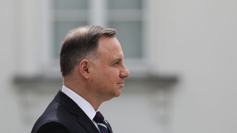 Warszawa 17.05.2022. Wizyta robocza Prezydent Republiki Wegier. Spotkanie z Prezydentem RP w Belwederze. N/z Andrzej Duda.