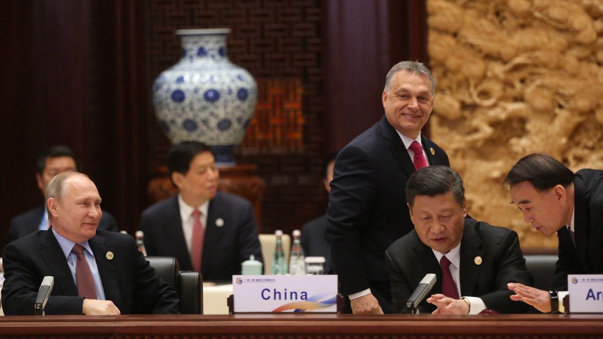 Belt And Road Forum For International Cooperation - Day TwoBEIJING, CHINA - MAY,15 (RUSSIA OUT) Russian President Vladimir Putin (L), Hungarian President Viktor Orban (C) and Chinese President Xi Jinping (R) attend the roundtable plenary meeting during the Belt and Road Forum for International Cooperation at the International Conference Center at Yanqi Lake on May 15, 2017 in Beijing, China. (Photo by Mikhail Svetlov/Getty Images)Mikhail Svetlov