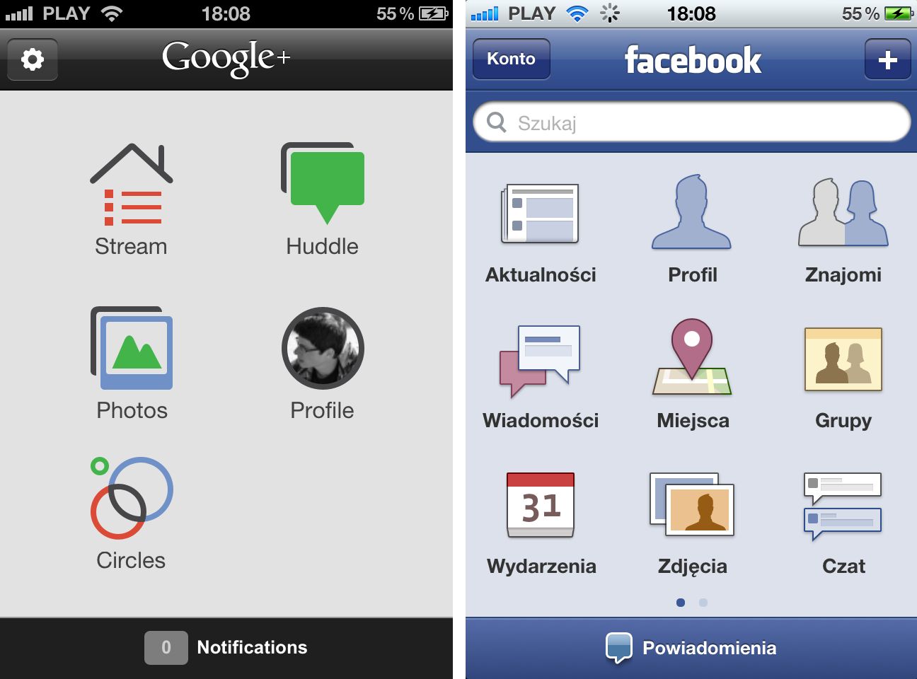 Facebook i Google+ dla iOS - porównanie aplikacji 2
