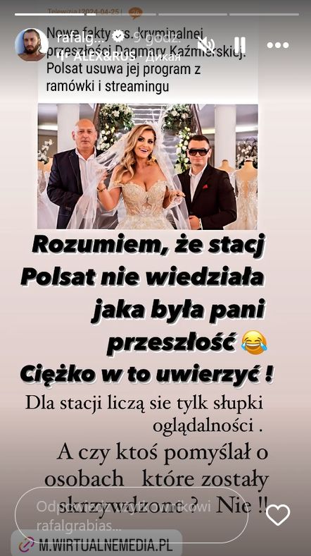 Rafał Grabias uderzył w Kaźmierską (Instagram)