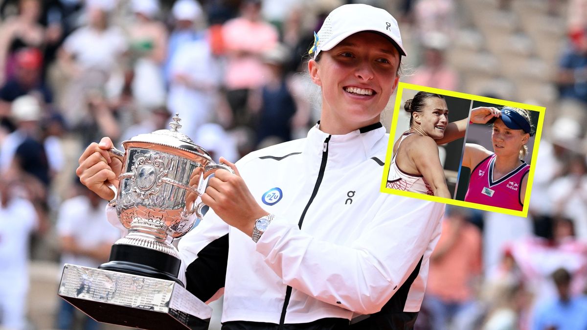 PAP/EPA / Getty Images / Iga Świątek, Aryna Sabalenka i Jelena Rybakina (małe zdjęcie)