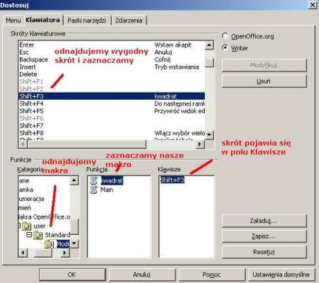 Wstawianie skrótów do symboli w Open Office 4