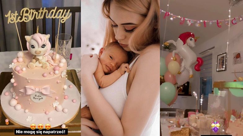 Sylwia Przybysz i Jan Dąbrowski świętuje pierwsze urodziny córki