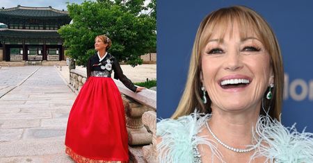 71-letnia Jane Seymour pozuje w tradycyjnym stroju na KOREAŃSKIM ŚLUBIE syna! (ZDJĘCIA)