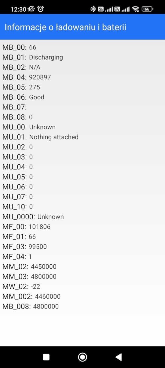 Xiaomi - menu baterii